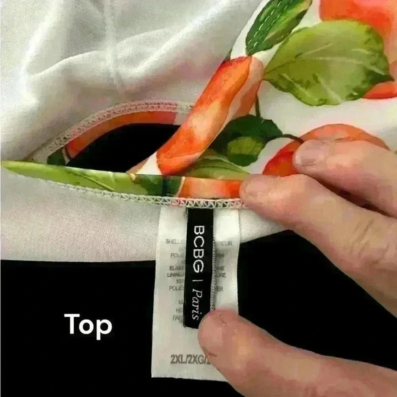 BCBG Paris Bikini Top & Bottom Juicy Peach Print Top (2XL), Bottom (XL) - Picture 5 of 9